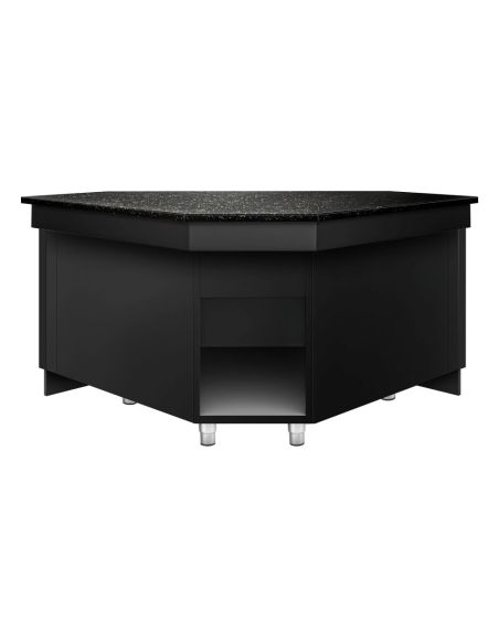 Comptoir caisse d' angle TORONTO - L1565 mm - Plan de travail en granit Noir - P900