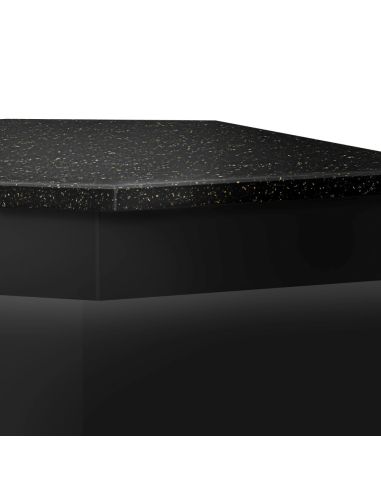 Comptoir caisse d' angle TORONTO - L1565 mm - Plan de travail en granit Noir - P900