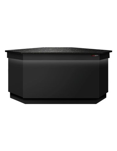 Comptoir caisse d' angle TORONTO - L1565 mm - Plan de travail en granit Noir - P900