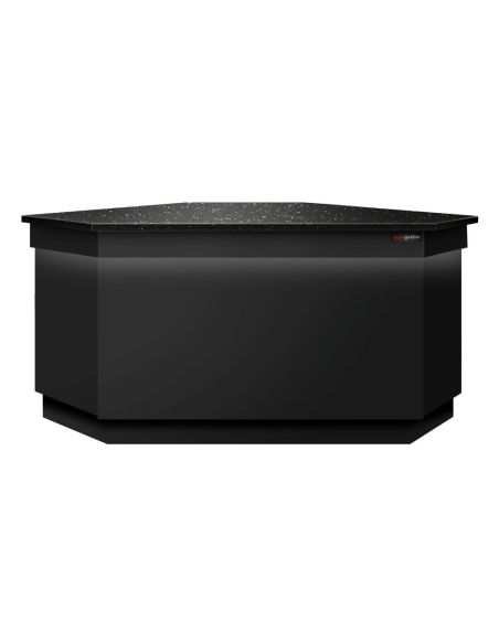 Comptoir caisse d' angle TORONTO - L1565 mm - Plan de travail en granit Noir - P900