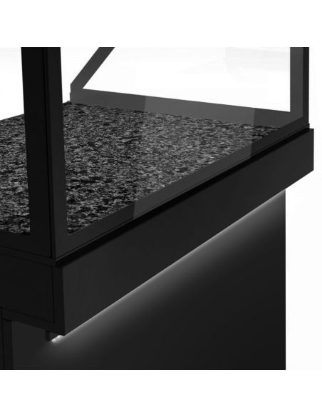 Comptoir chauffant - TORONTO - L1500 mm - Noir - Plaque granit chauffante - P800