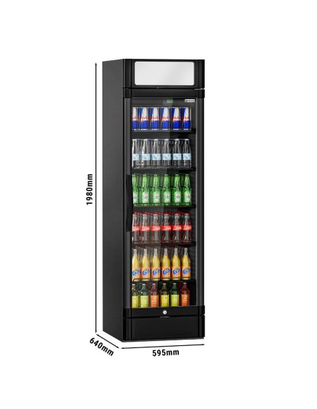 Armoire à boissons noire porte battante avec canopy - 347L