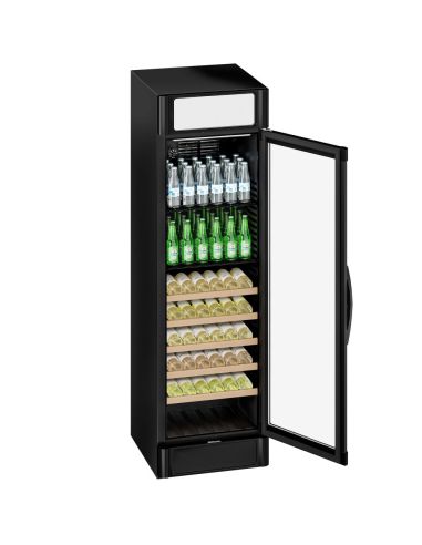 Armoire à boissons noire porte battante avec canopy - 347L