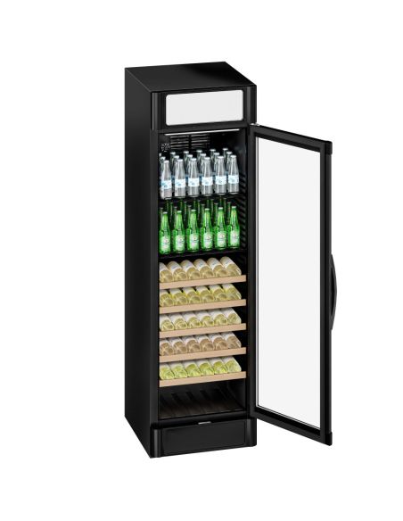 Armoire à boissons noire porte battante avec canopy - 347L