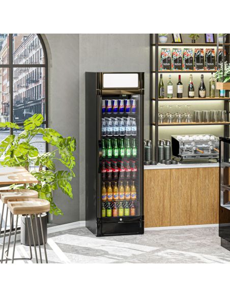 Armoire à boissons noire porte battante avec canopy - 347L