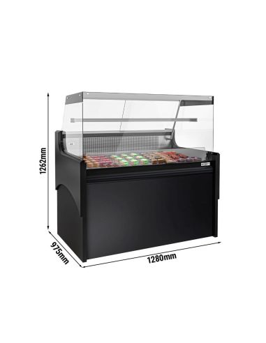 Vitrine comptoir réfrigérée droite EVERT 1280 mm - 1 étagère 