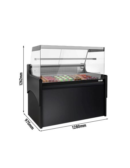 Vitrine comptoir réfrigérée droite EVERT 1280 mm - 1 étagère 