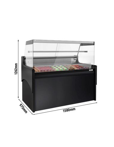 Vitrine comptoir réfrigérée droite EVERT 1580 mm - 1 étagère