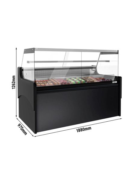 Vitrine comptoir réfrigérée droite EVERT 1880 mm - 1 étagère
