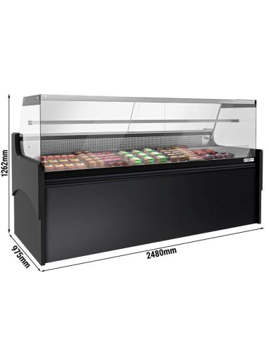 Vitrine comptoir réfrigérée droite EVERT 2480 mm - 1 étagère