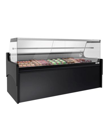 Vitrine comptoir réfrigérée droite EVERT 2480 mm - 1 étagère