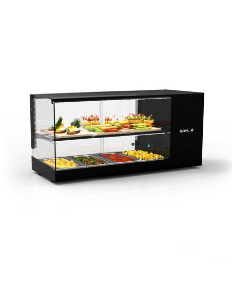 Vitrine froide Logic Triple plusieurs niveaux 4 bacs GN 1/3 | Sayl