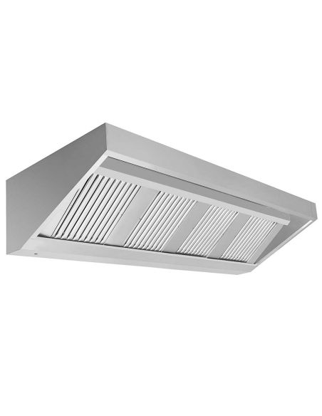 Hotte murale inox statique 2200 x 900 mm avec filtre et lampe | GGM WLS229