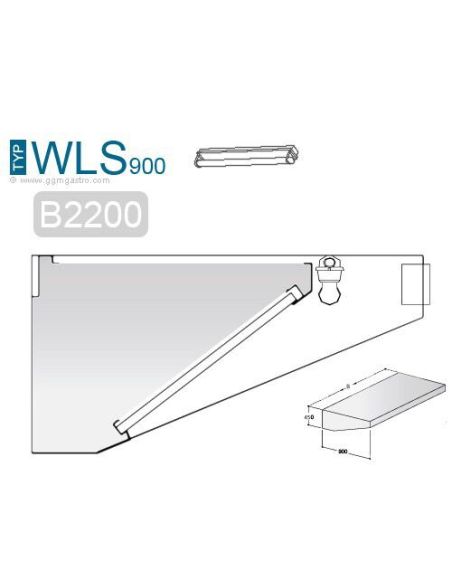 Hotte murale inox statique 2200 x 900 mm avec filtre et lampe | GGM WLS229