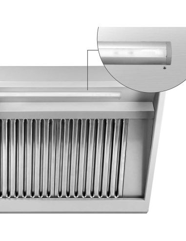Hotte murale inox statique 1000 x 900 mm avec filtre et lampe | GGM WLS109