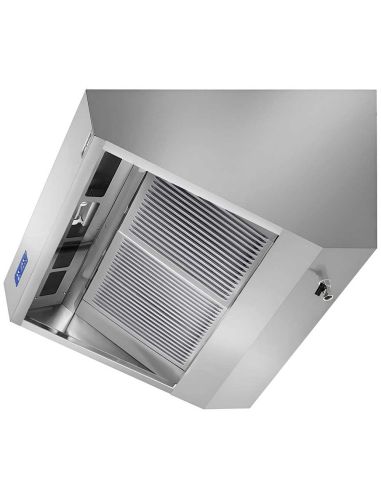 Hotte murale inox 1400 x 900 mm avec moteur, régulateur, filtre et éclairage