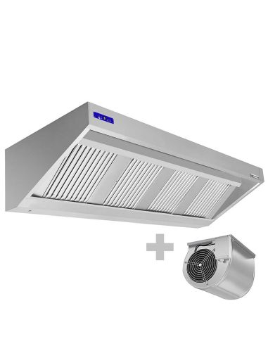Hottes murales inox 3000 x 900 mm avec moteur, régulateur, filtre et éclairage | GGM WLS309M