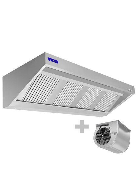 Hottes murales inox 3000 x 900 mm avec moteur, régulateur, filtre et éclairage | GGM WLS309M