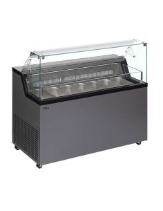 Vitrine pour glace en bac Anthracite RAL 7016 - 223 L | Tefcold - MIRABELLA7