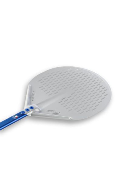 Pelle à pizza ronde perforée aluminium Ø 36 - Manche 150 cm - Gamme Azzurra | GI.METAL