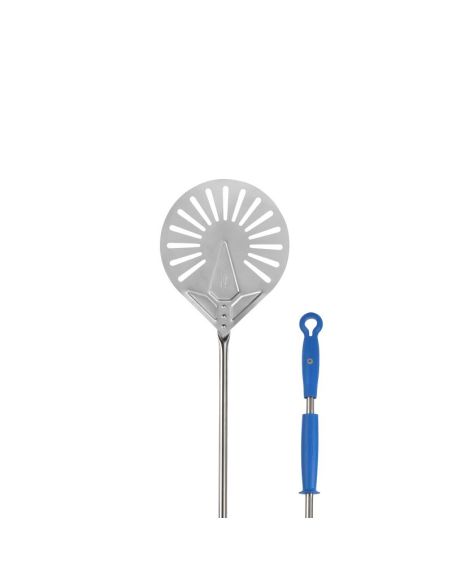 Pelle à défourner ronde perforée inox Ø 20 cm - Manche 75 cm - Gamme Azzurra | GI.METAL