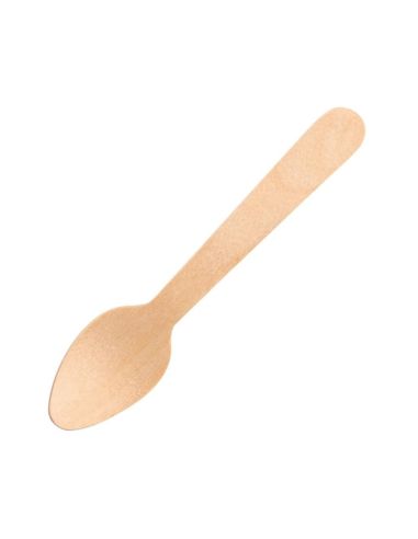 Petites cuillères en bois biodégradables - 110mm - Lot de 100 | Fiesta