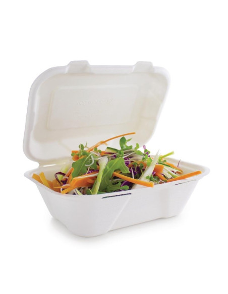 Boîtes repas compostables en fibre de canne à sucre - Lot de 200 | Vegware-2