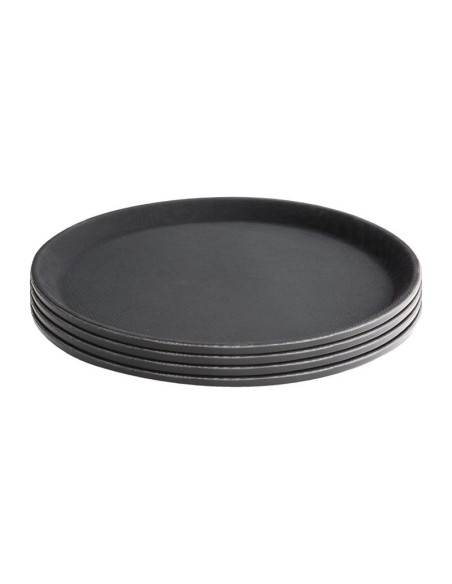 Plateau antidérapant en plastique Kristallon rond noir 356mm | Olympia - C557-2