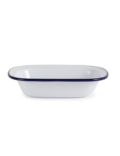 Plat rectangulaire en acier émaillé 180x130x40mm lot de 6 | Olympia - GM511