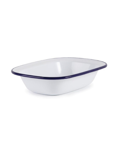 Plat rectangulaire en acier émaillé 180x130x40mm lot de 6 | Olympia - GM511-2