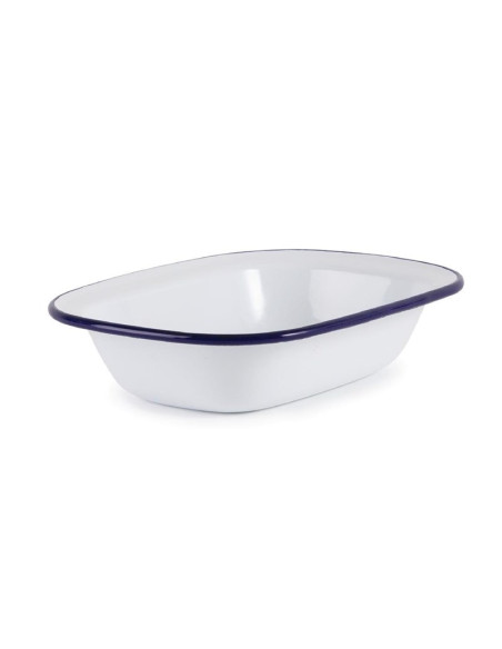 Plat rectangulaire en acier émaillé 180x130x40mm lot de 6 | Olympia - GM511-2