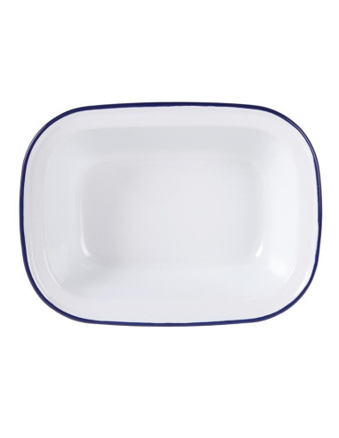 Plat rectangulaire en acier émaillé 180x130x40mm lot de 6 | Olympia - GM511-3