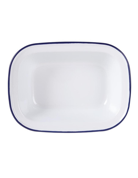 Plat rectangulaire en acier émaillé 180x130x40mm lot de 6 | Olympia - GM511-3