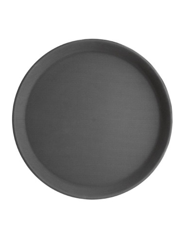 Plateau antidérapant en fibre de verre Kristallon rond noir 356mm | Olympia - J846