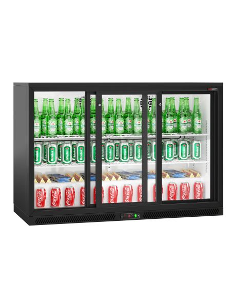 Arrière bar réfrigéré 3 portes coulissantes vitrées 320 litres
