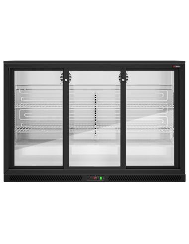 Arrière bar réfrigéré 3 portes coulissantes vitrées 320 litres