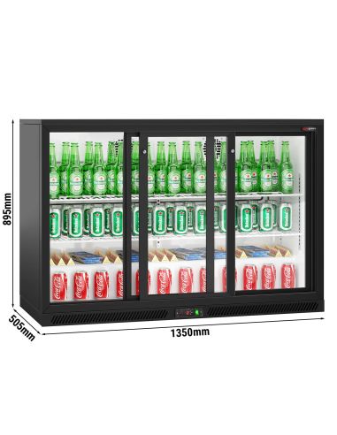Arrière bar réfrigéré 3 portes coulissantes vitrées 320 litres