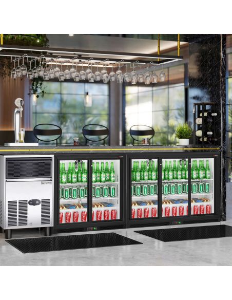 Arrière bar réfrigéré 3 portes coulissantes vitrées 320 litres
