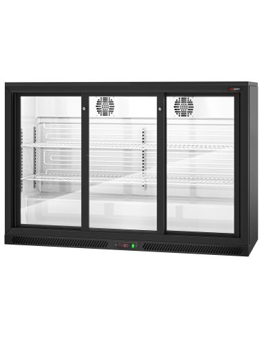 Arrière bar réfrigéré 3 portes coulissantes vitrées 320 litres