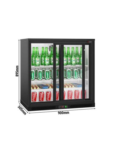 Arrière bar réfrigéré 2 portes coulissantes vitrées 220 litres | BKTG220SSN