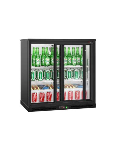 Arrière bar réfrigéré 2 portes coulissantes vitrées 220 litres | BKTG220SSN