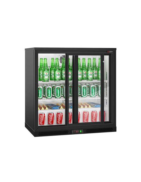 Arrière bar réfrigéré 2 portes coulissantes vitrées 220 litres | BKTG220SSN