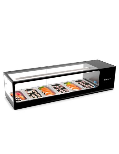 Vitrine réfrigérée Sushi - Double froid - 6 bacs GN 1/3 - VTLG6S | Sayl Barcelona - LOGIC