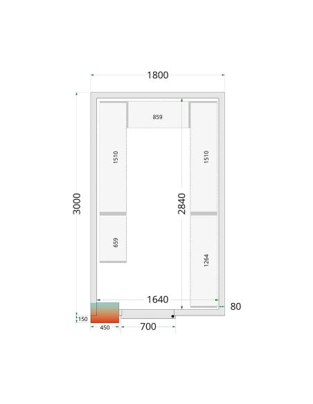 Kit de rayonnage pour Chambres Froides Tefcold CRPF1830