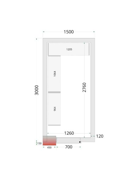 Kit de rayonnage pour Chambres Froides Négatives Tefcold CRNF1530