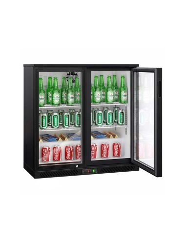Arrière-bar réfrigéré 2 portes battantes vitrées - 220 litres | BKTG2SN
