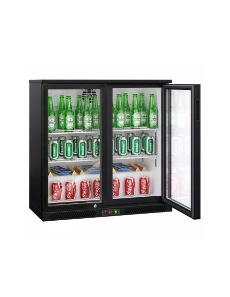 Arrière-bar réfrigéré 2 portes battantes vitrées - 220 litres | BKTG2SN