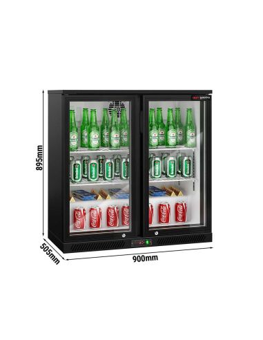 Arrière-bar réfrigéré 2 portes battantes vitrées - 220 litres | BKTG2SN
