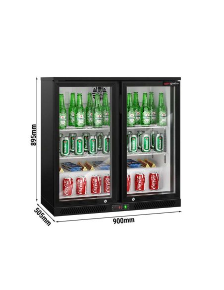 Arrière-bar réfrigéré 2 portes battantes vitrées - 220 litres | BKTG2SN