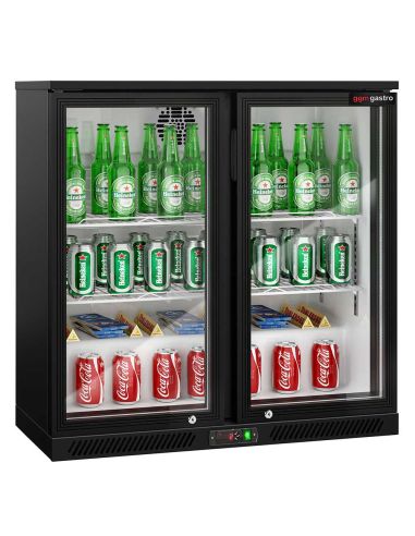 Arrière-bar réfrigéré 2 portes battantes vitrées - 220 litres | BKTG2SN